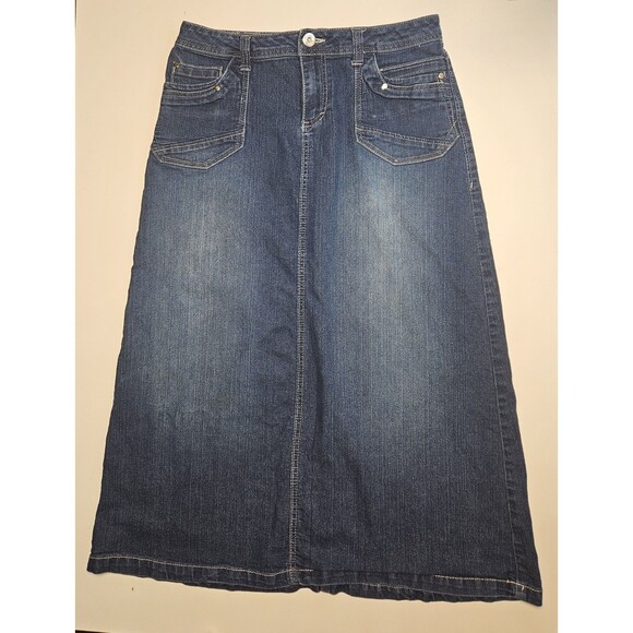 CATO Denim Skirt Womens  10  Pockets Midi Maxi Y2K 90s - Picture 1 of 6